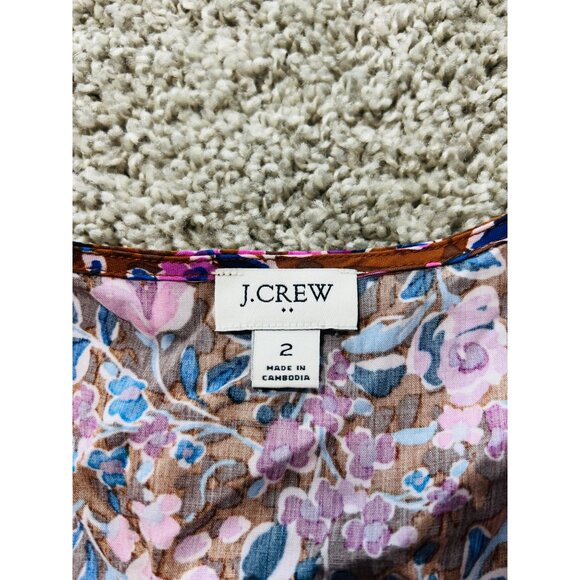 J.Crew Factory Dress Women's Size 2 Flutter-Sleeve Tiered Midi Floral Multicolor - Picture 9 of 10